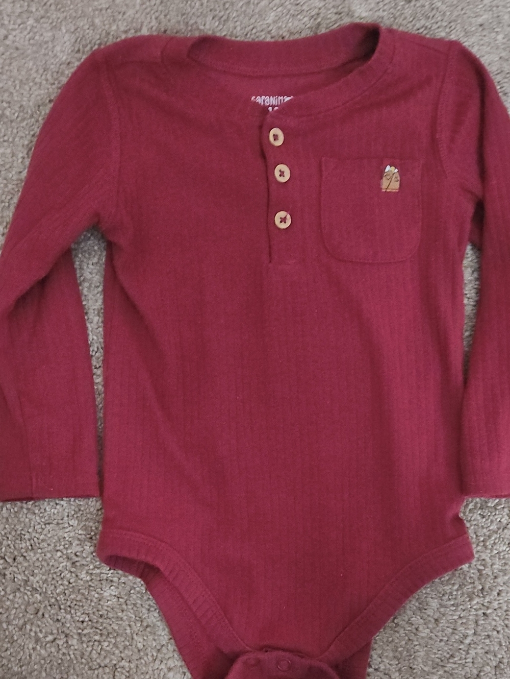 Garanimals Ribbed Bodysuit - Burgundy
